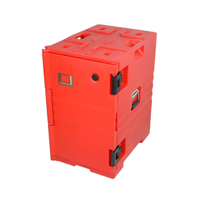 90L LLDPE rouge a isolé la nourriture Pan Carrier With Detachable Lid 63.5*46*64cm