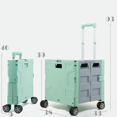 Chariot de roulement portatif se pliant à achats de boîte de roue de caisse avec le couvercle résistant à l'usure