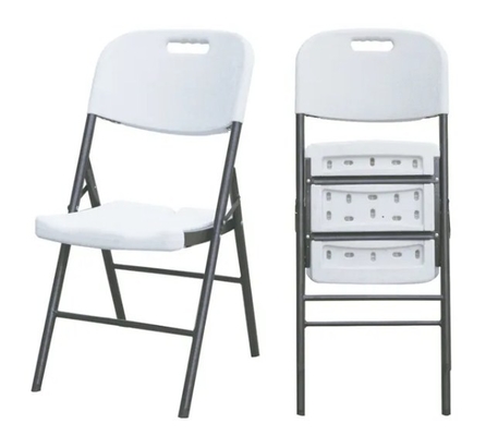 Chaise extérieure de pique-nique de jardin de chaise pliante de cadre en plastique portatif blanc en métal