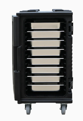 Conteneur thermique pour le transport d'aliments rotomoulé à 4 roues de 120L avec couvercle amovible, boîte isotherme pour traiteur en vrac