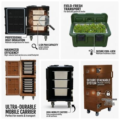 Boîte de restauration lourde 105L renforcée rotomoldé porte-aliments isolé avec élévateur élévateur de base marine