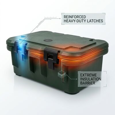 Conteneur alimentaire isotherme militaire 25L, porte-bacs GN portable pour livraison de repas chauds, alimentation de terrain de l'armée