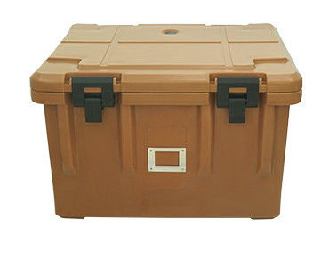 Conteneur isotherme pour le transport d'aliments à roulettes 80L, rotomoulé, pour événements de grande envergure