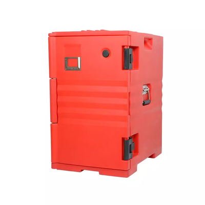 90L LLDPE rouge a isolé la nourriture Pan Carrier With Detachable Lid 63.5*46*64cm