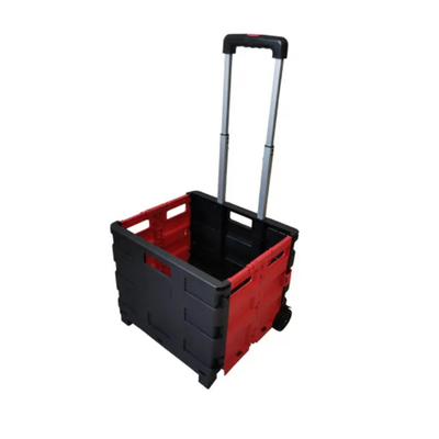 Roues en plastique du caddie 4 de petit pliage léger d'épicerie avec le panier