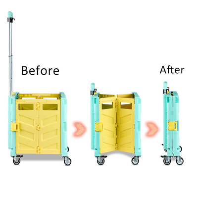 Chariot de roulement portatif se pliant à achats de boîte de roue de caisse avec le couvercle résistant à l'usure