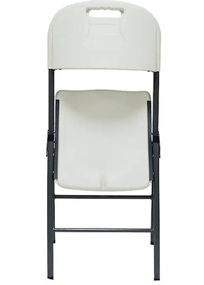 Chaise extérieure de pique-nique de jardin de chaise pliante de cadre en plastique portatif blanc en métal