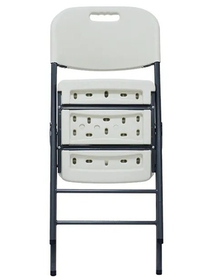 Chaise extérieure de pique-nique de jardin de chaise pliante de cadre en plastique portatif blanc en métal
