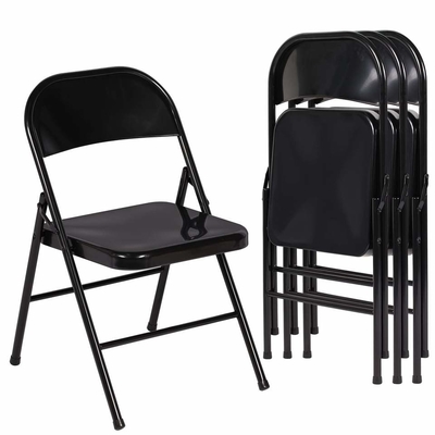 Chaise pliante légère de petite taille de fer noir pour camper extérieur