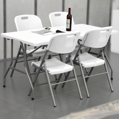 5 pieds de Tableau se pliant de chaise de personnes blanches sauvages de plastique portatives extérieures du tableau 4