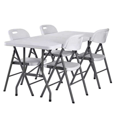 5 pieds de Tableau se pliant de chaise de personnes blanches sauvages de plastique portatives extérieures du tableau 4
