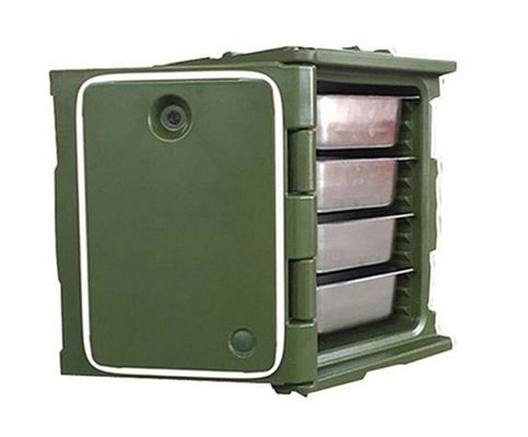 Bac isotherme bleu pour aliments, poignées en nylon