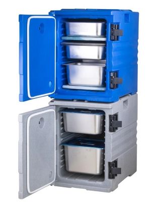 Bac isotherme bleu pour aliments, poignées en nylon