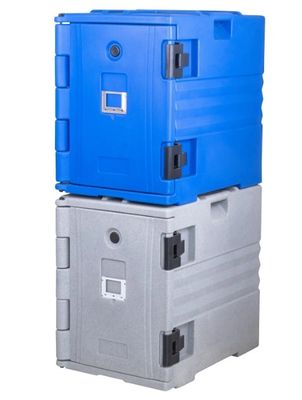 Bac isotherme bleu pour aliments, poignées en nylon