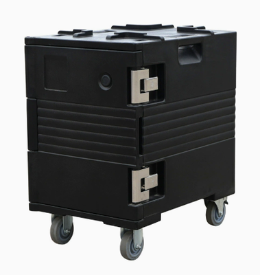 Conteneur thermique pour le transport d'aliments rotomoulé à 4 roues de 120L avec couvercle amovible, boîte isotherme pour traiteur en vrac