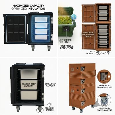 Boîte de restauration lourde 105L renforcée rotomoldé porte-aliments isolé avec élévateur élévateur de base marine