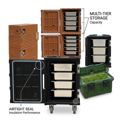 Boîte de cuisson isolée 28L Compacte Boîte de restauration rotatif Container alimentaire Boîte de livraison thermique