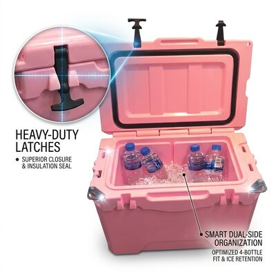 Boîte de refroidisseur à rotation portable extérieure de glace de qualité alimentaire LLDPE pour camping et pêche