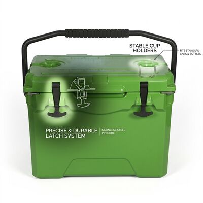 Glacière portable Rotomolded de 38 L, glacière extérieure étanche avec bouchon de vidange, glacière pour pique-nique familial