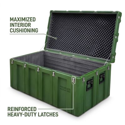Boîte à outils à rouleaux de 1200 mm à rotomoulure IP65 imperméable à l'eau boîte de transport d'équipement long militaire LLDPE