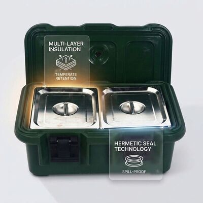 Boîte de transport de nourriture militaire empilable de 110 L pour l'approvisionnement en vrac de rations de défense