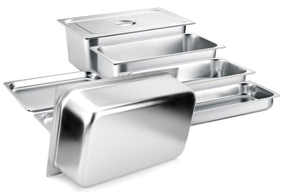 1/3 acier inoxydable Gastronorm Pan Ice Cream Buffet Container