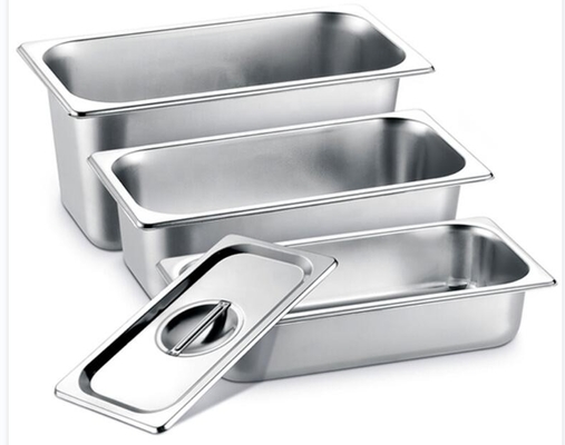 1/3 acier inoxydable Gastronorm Pan Ice Cream Buffet Container