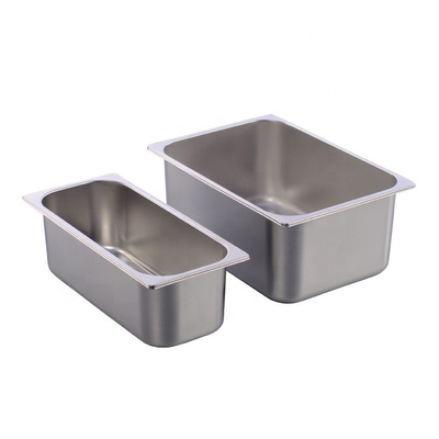 1/3 acier inoxydable Gastronorm Pan Ice Cream Buffet Container