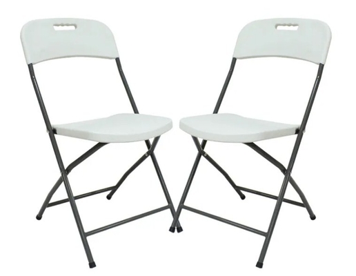 Chaises pliantes de plastique blanches extérieures en métal pour des chaises de réception en plein air d'événements